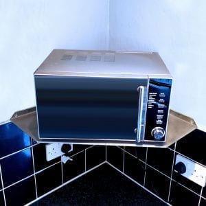 Corner on sale microwave shelf